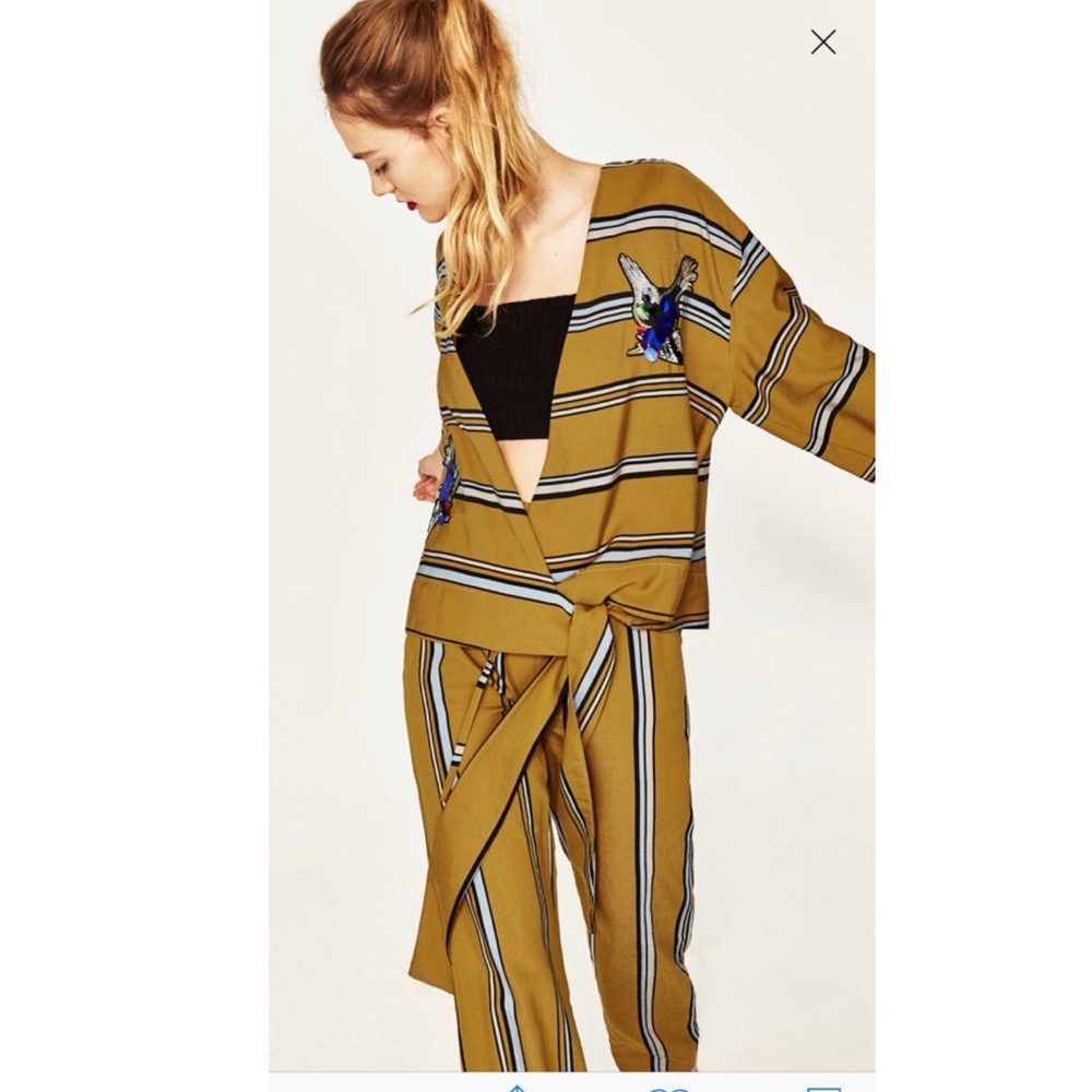 Zara Embroidered Wrap Blouse. NWOT. New (never worn) without tags